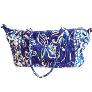 Vera Bradley Mediterrian Blue Large Duffle Bag Retired 2008 Quilted Travel